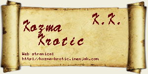 Kozma Krotić vizit kartica